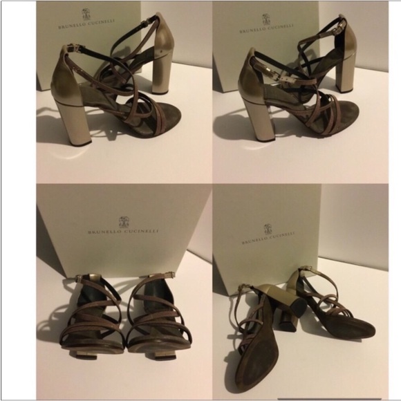 BRUNELLO CUCINELLI AUTHENTIC MONILI TRIM STRAPE CRISSCROSS STARPE SANDALS - Picture 3 of 14